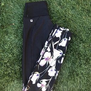 Fabletics floral black leggings